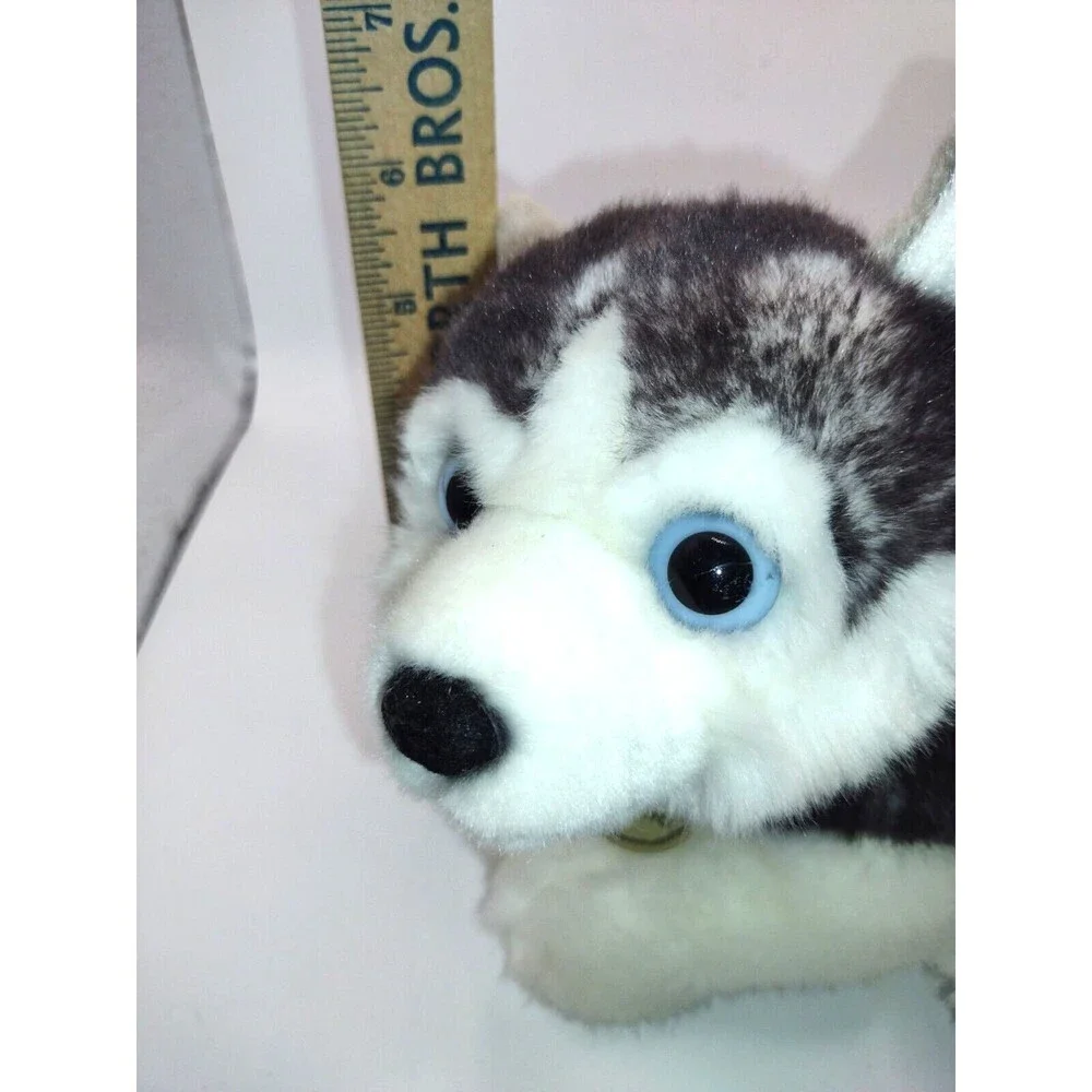 Miyoni Tots Baby Husky Puppy Dog Plush Stuffed Animal Blue Eyes Aurora Realistic